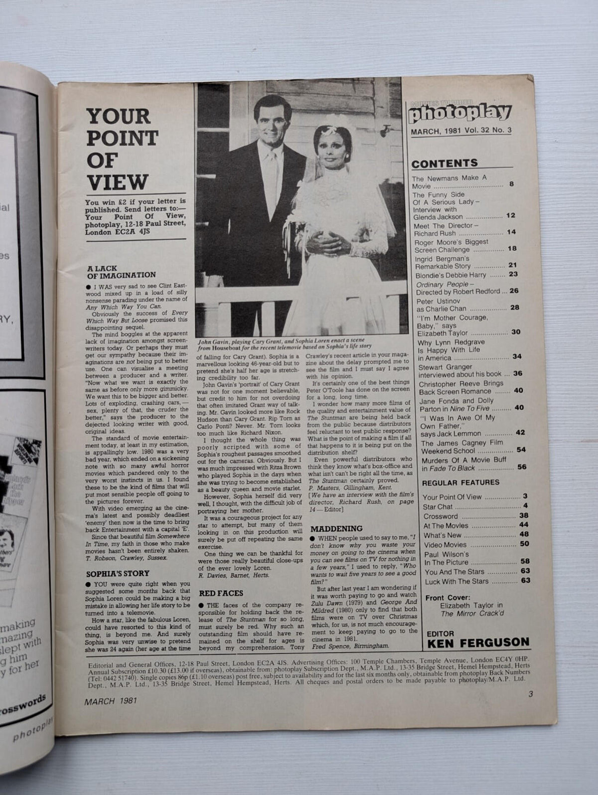 Photoplay Vol. 32 No. 3 March 1981 - Elizabeth Taylor Cover