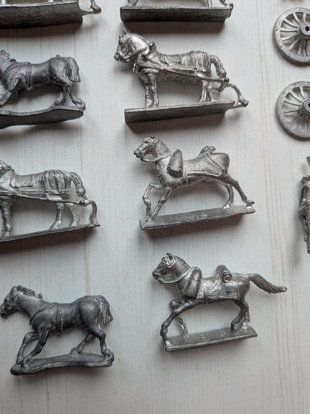 Vintage Metal Hinchliffe Horses/Cavalry Napoleonic Minature Figures 20+ Bundle