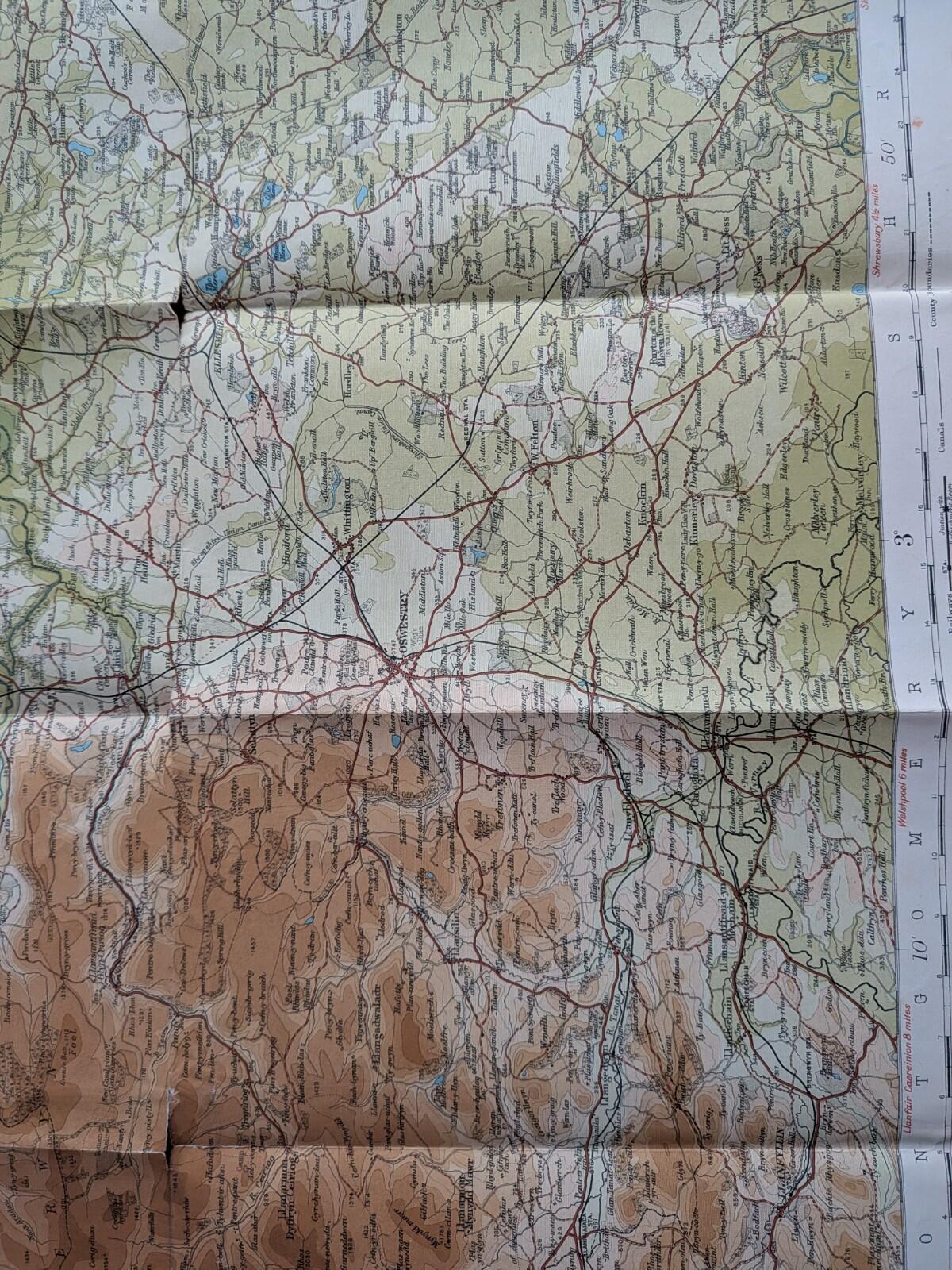Bartholomew's New Reduced Survey Map of Cheshire - Stanford & Mann - 1910