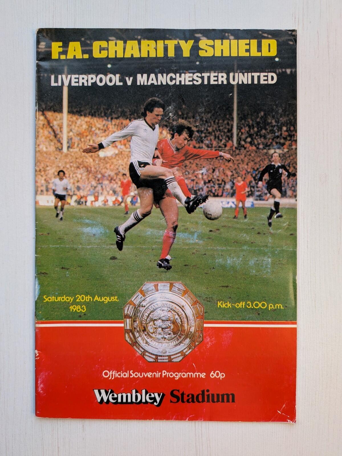 F.A. Charity Shield Programme - Liverpool VS Manchester United, 20th August 1983