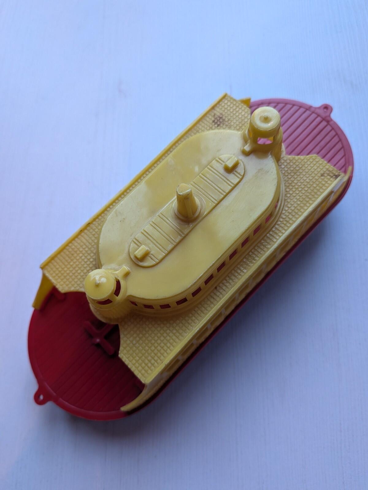 Vintage Yellow Plastic Ferryboat Toy - 1970s Approx