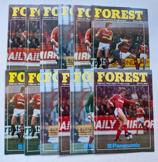 Nottingham Forest 1982 Match Programmes x12 Bundle