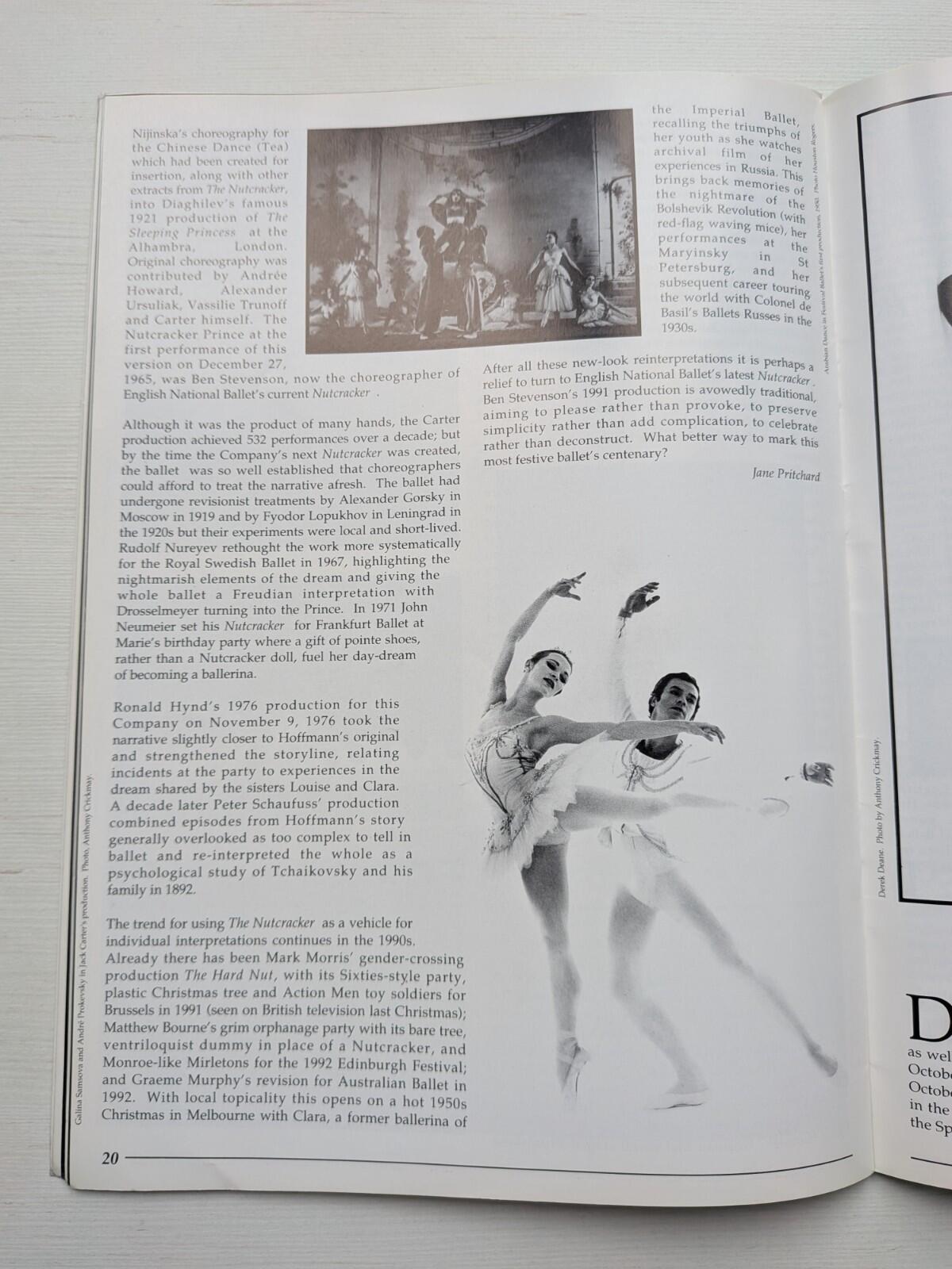 English National Ballet The Nutcracker Programme - Liverpool Empire Theatre 1994
