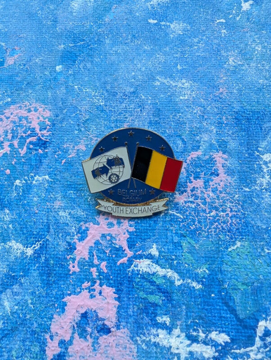 Vintage Belgium Rotary Youth Exchange Metal Pin Badge