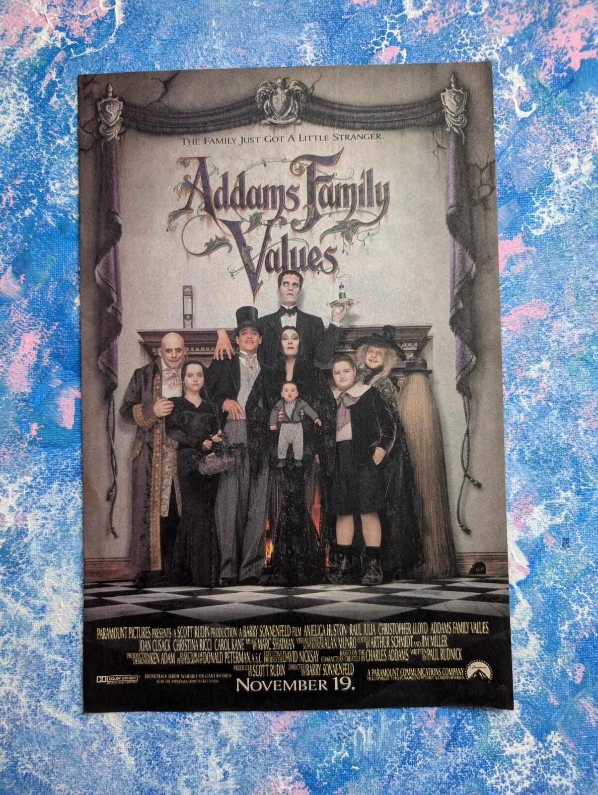 Addams Family Values 1993 Paramount Movie Advertisement - See Details