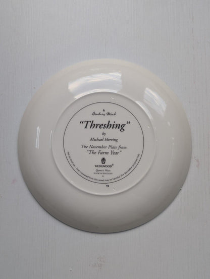 Wedgwood "Threshing" Danbury Mint Plate by Michael Herring - Includes COA