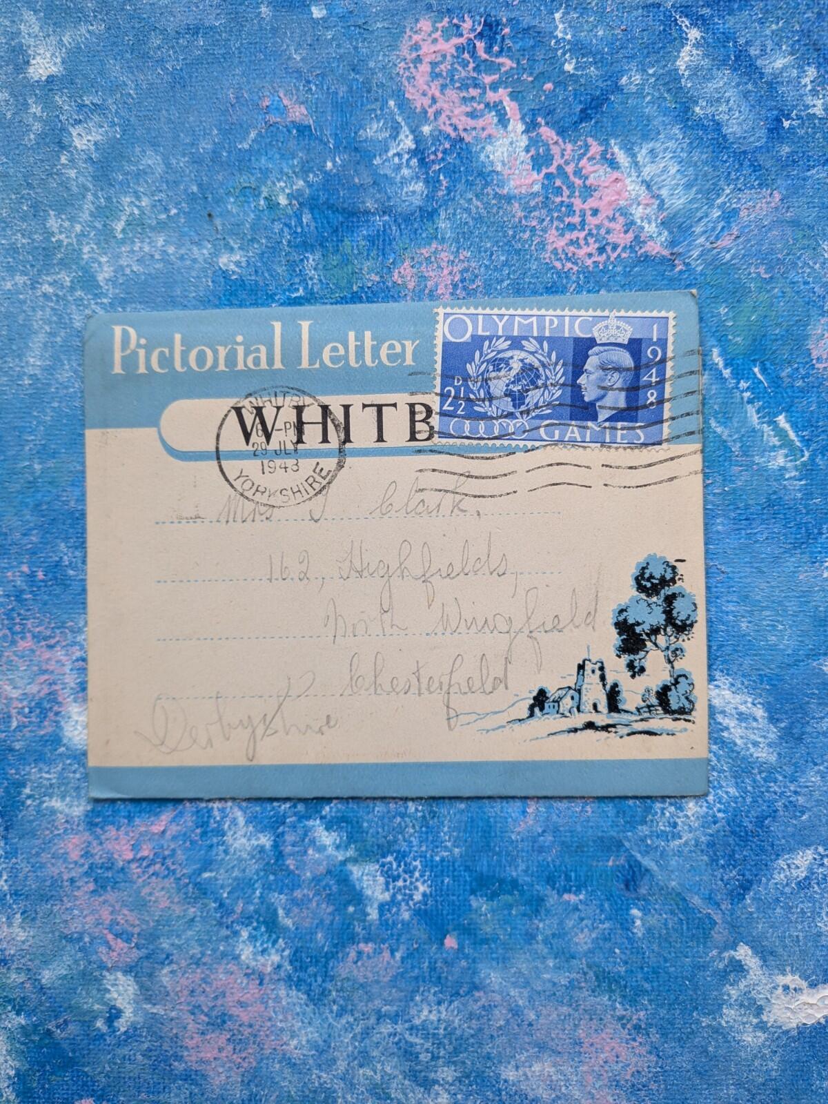 Vintage 1940's Whitby Pictorial Letter - 1948 - Walter Scott, Bradford