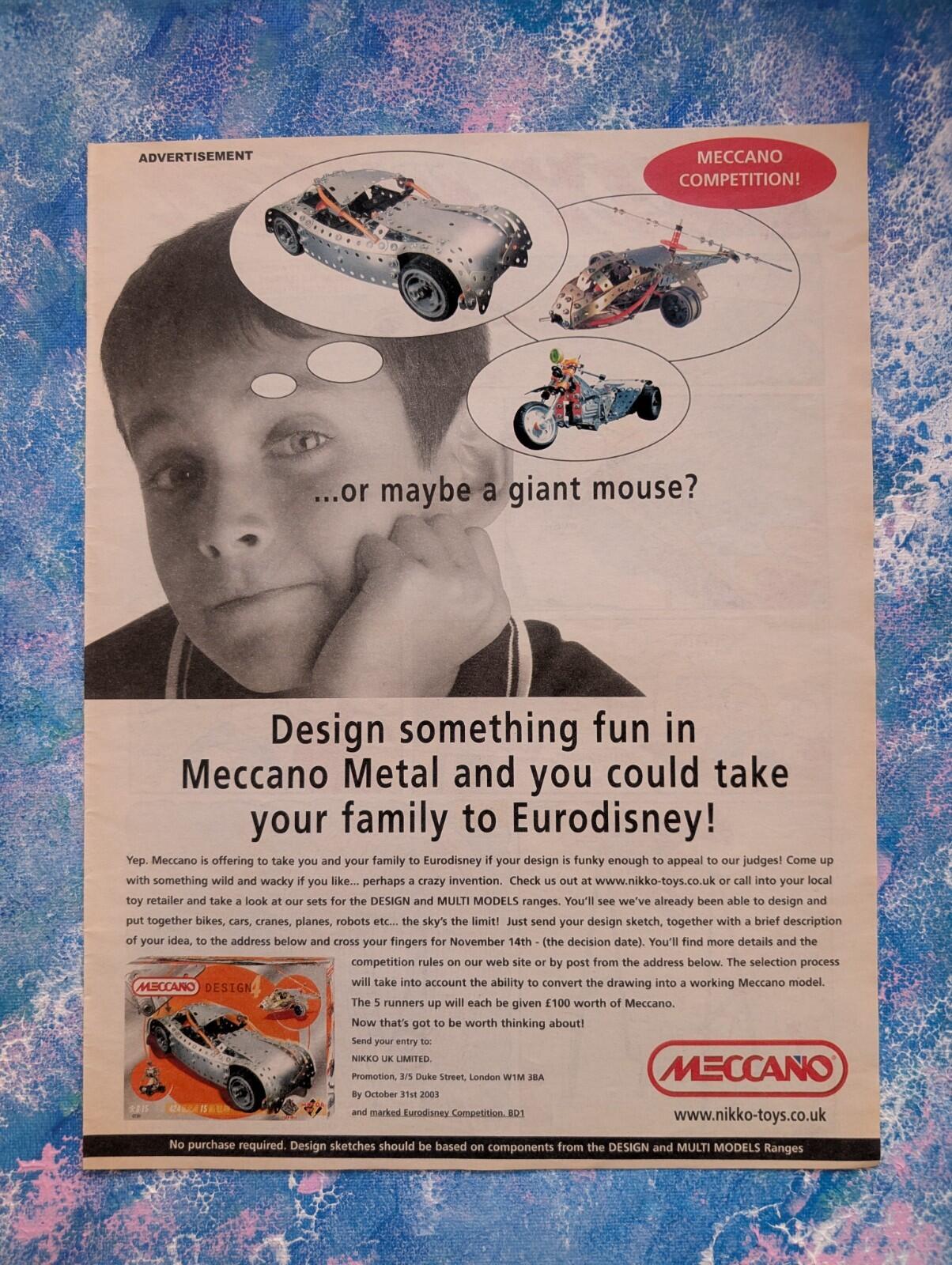Meccano Eurodisney Competition Vintage Advertisement - See Details