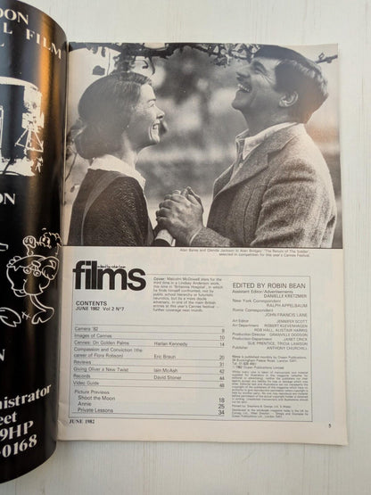 Films on Screen and Video Vol. 2 No. 7 June 1982 - Malcolm McDowell Cover
