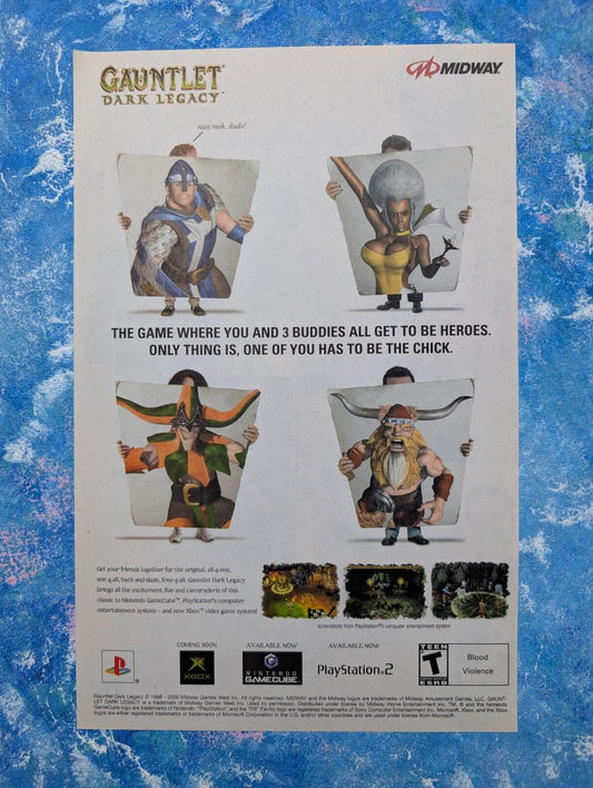 Gauntlet Dark Legacy PS2/Gamecube/Xbox 2000 Advert - See Details