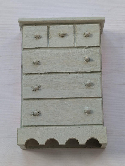Dolls House Wooden Bedroom Table and Drawers Set - Unbranded