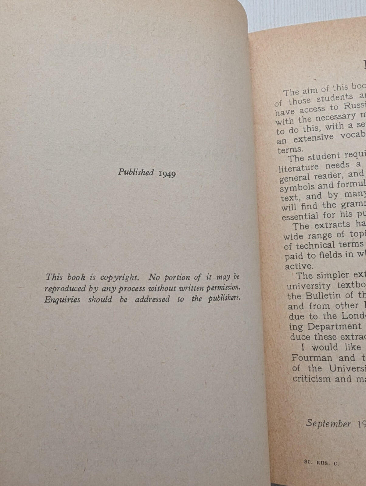 Science Russian Course by Maximilian Fourman - 1949 Universal Tutorial Press Ltd