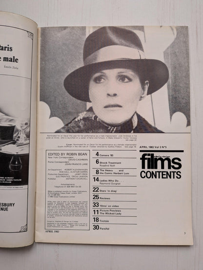 Films on Screen and Video Vol. 3 No. 5 April 1983 - Dustin Hoffman Tootsie Cover