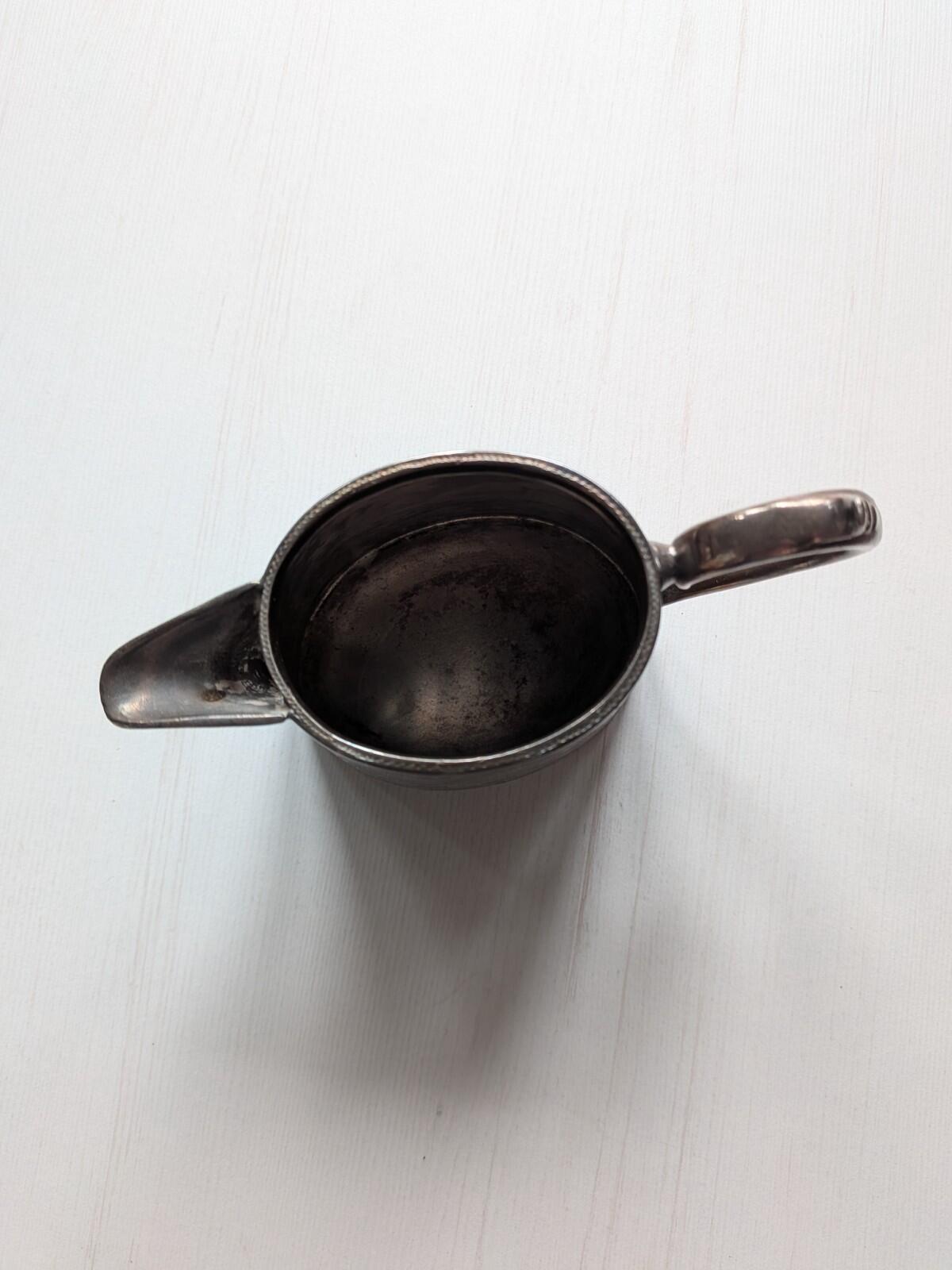 Vintage Silver-Plated Cream Pitcher/Milk Jug with Floral Design