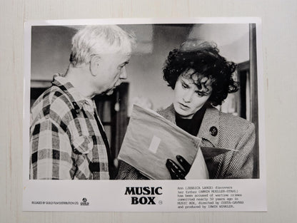 Music Box 1989 Jessica Lange Movie Press Kit Synopsis/Cast List + x3 Lobby Cards