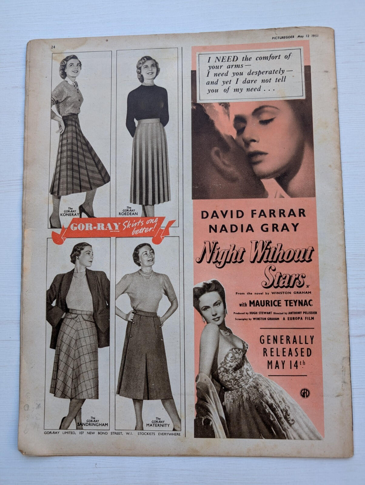 Picturegoer: The National Film Weekly May 12, 1951 - Nadia Gray Cover