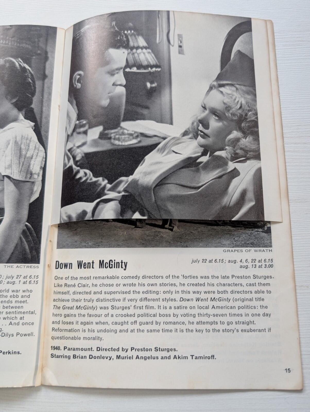 The Years Between - The National Film Theatre Programme - July-August 1961