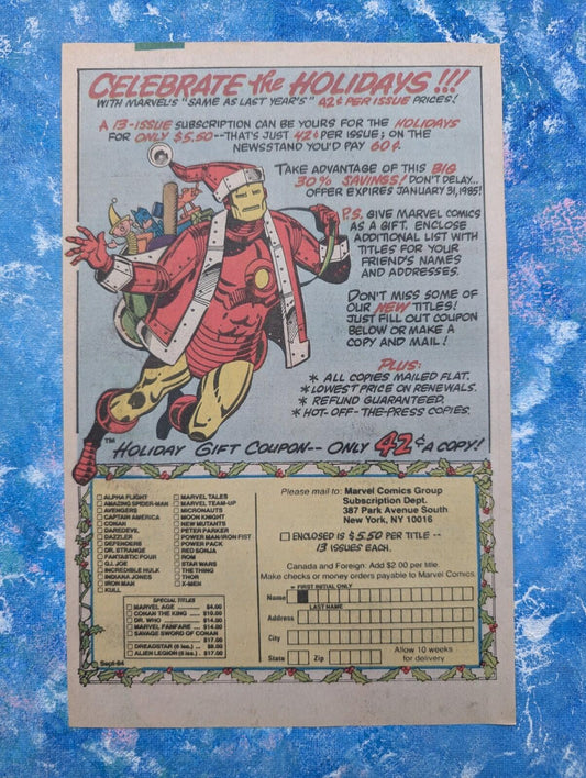 Vintage Marvel Comics 1980's Holiday Gift Coupon Iron Man Advert - See Details