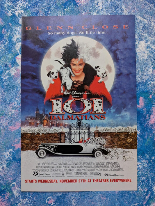 101 Dalmatians 1996 Glenn Close Movie Cinema Release Advert - See Details