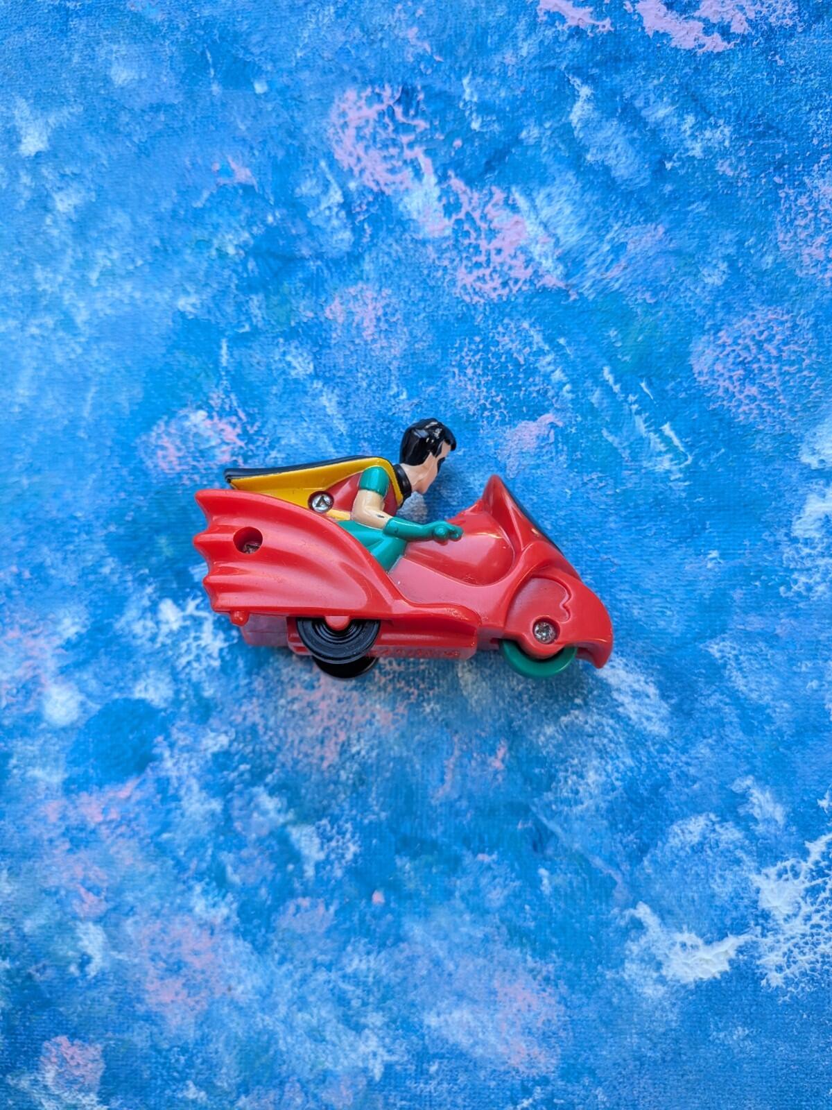 Batman: The Animated Series Robin Pull-Back Bike Toy - 1993 - DC/McDonalds