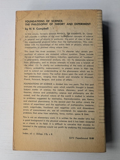Foundations of Science: The Philosophy of Theory and Experiment - 1957