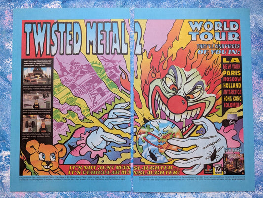Twisted Metal 1996 Playstation Game x2 Page Advertisement - See Details