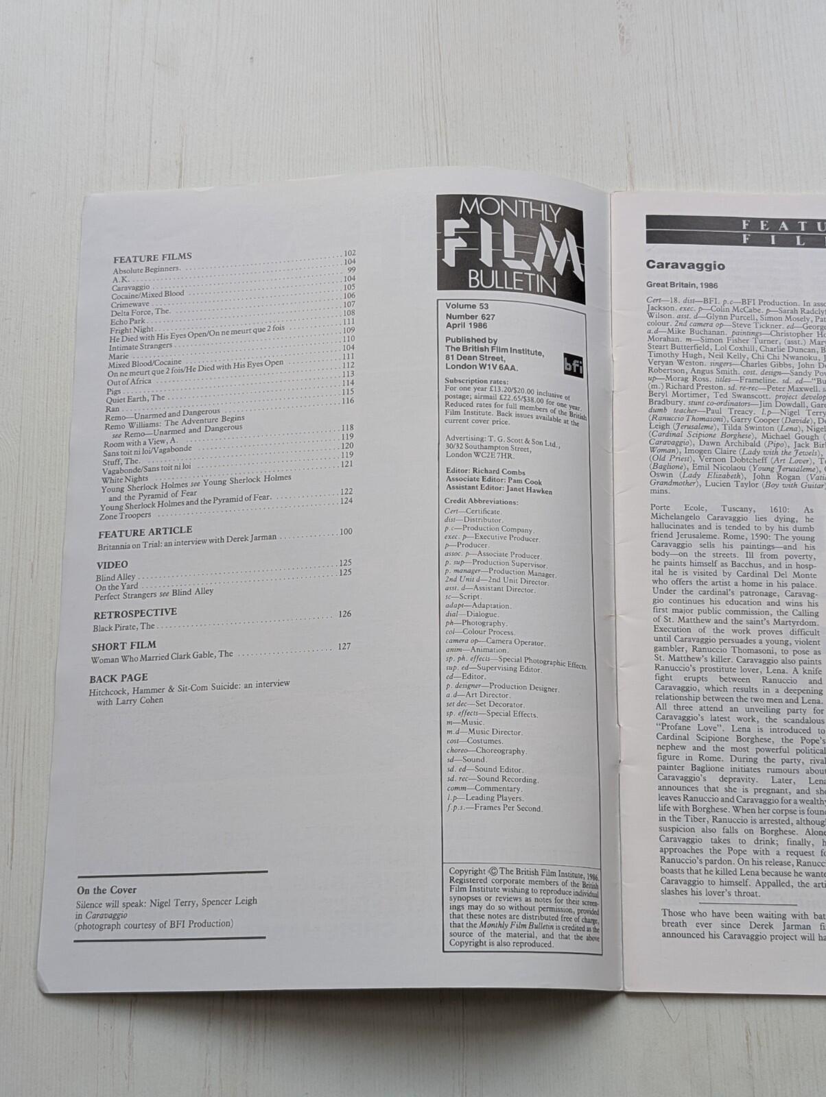 Monthly Film Bulletin Vol. 53 No. 627 - April 1986 - The British Film Institute