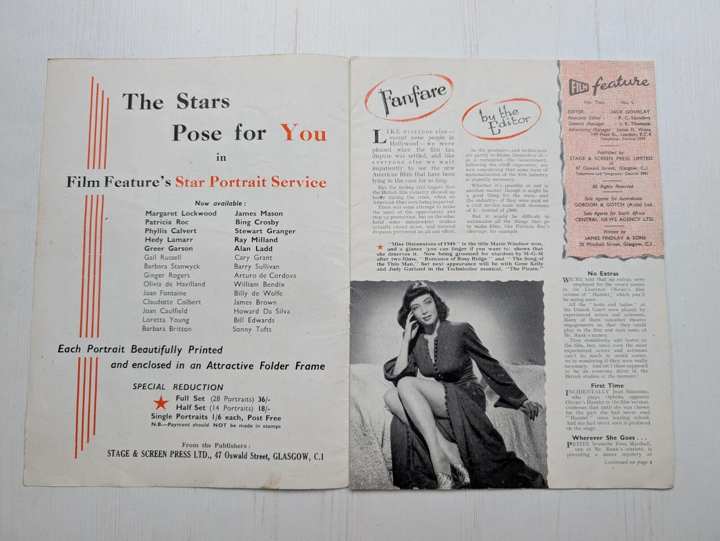 Film Feature Vol. Two No. 5 - Peter Lawford Cover