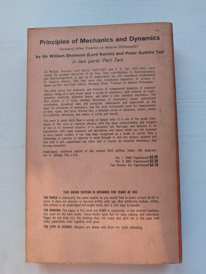 Principles of Mechanics & Dynamics Pt. 2, Sir William Thomson/Peter Guthrie Tait