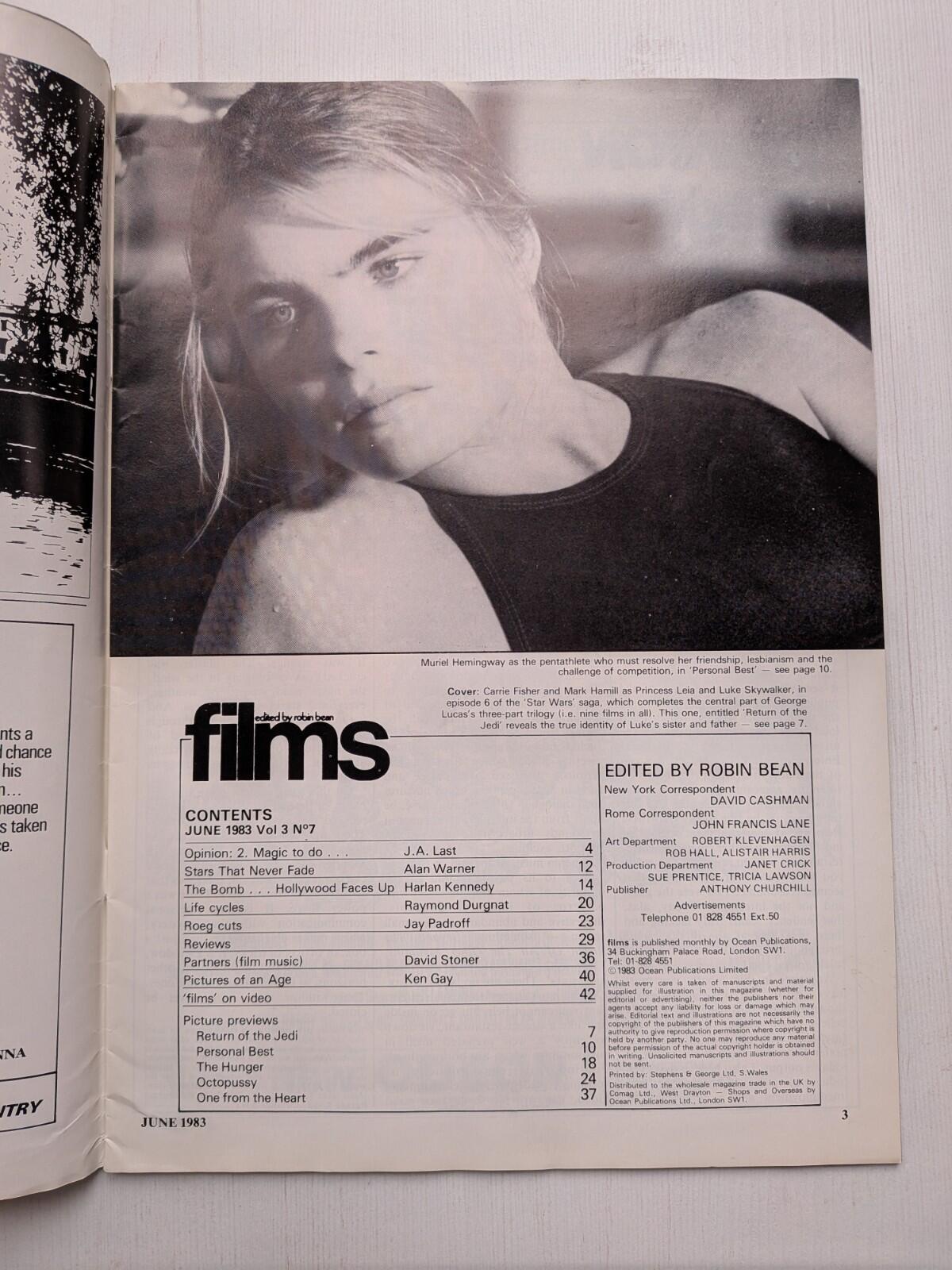 Films on Screen and Video Vol. 3 No. 7 June 1983 - Return of The Jedi Cover