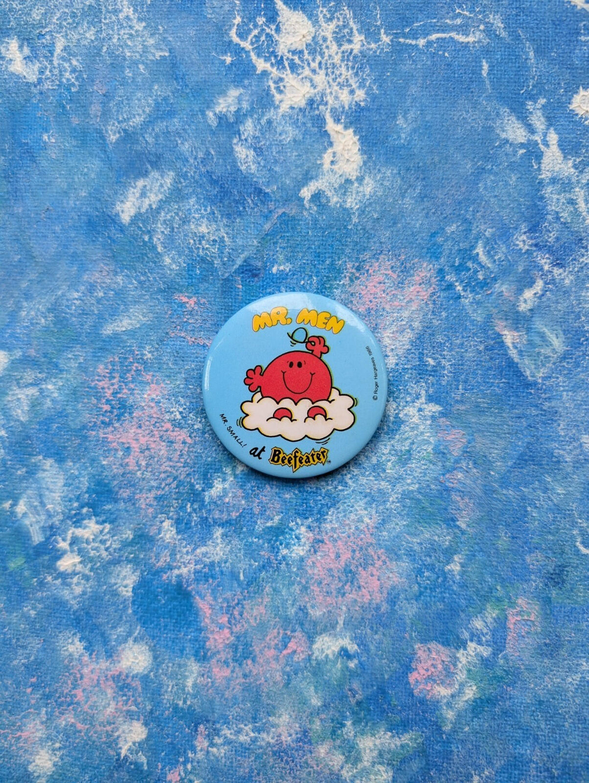 Vintage Mr Men/Beefeater Mr Small Badge - 1980s