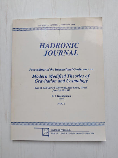 Hadronic Journal Vol. 21 No. 1 - February 1998 - Hadronic Press Inc.