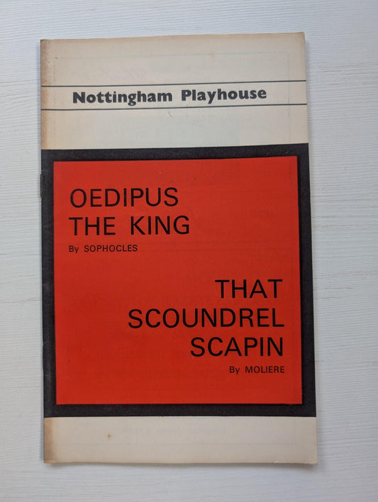 Oedipus The King/That Scoundrel Scapin Programme - Nottingham Playhouse 1964
