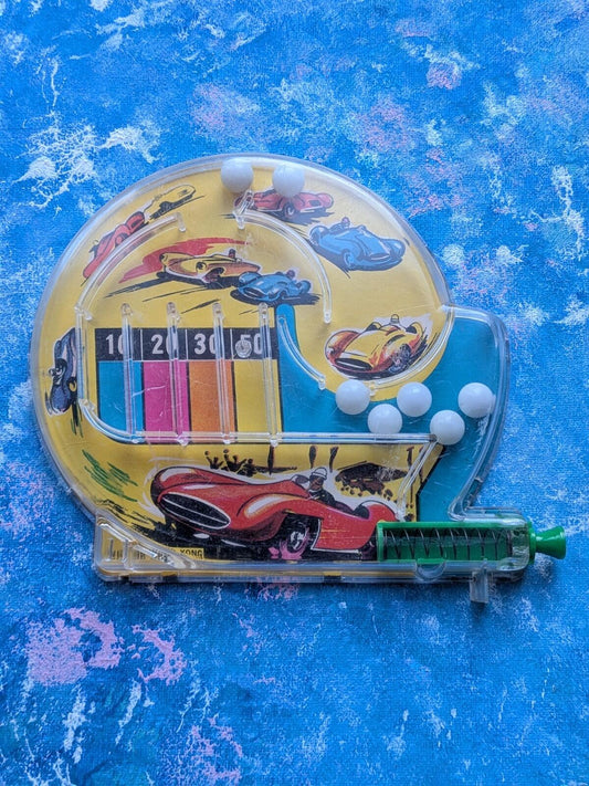 Vintage Race Car Pinball Toy - 1970s Approx