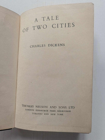 A Tale of Two Cities by Charles Dickens - 1940s Approx - Thomas Nelson & Sons Ltd