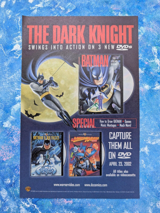 Batman: The Animated Series Warner Bros DVD 2002 Advertisement - See Details