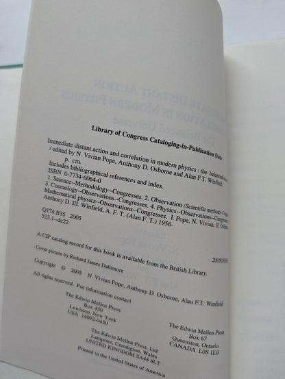 Immediate Distant Action and Correlation in Modern Physics - 2005 - Edwin Meller