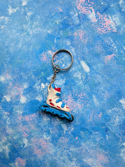 Vintage Retro/80's Style Plastic Rollerskate Keyring/Keychain