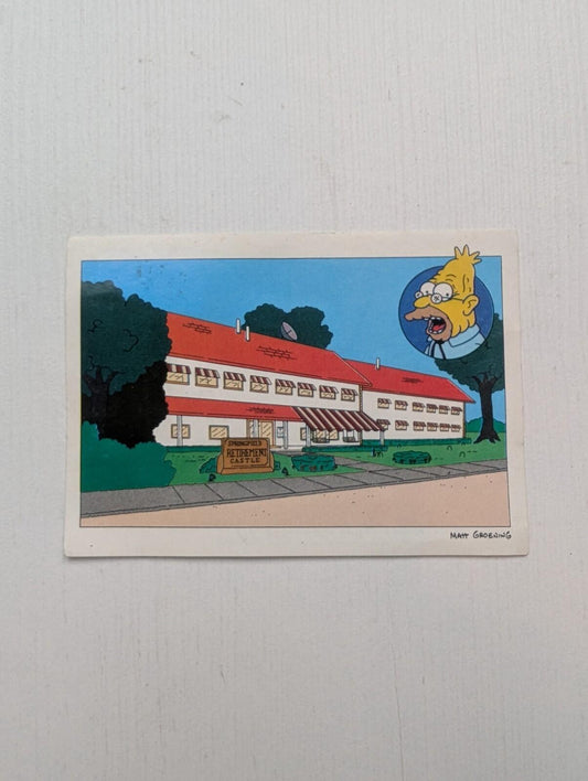 The Simpsons Panini Sticker #6 - Springfield Retirement Castle - 2001
