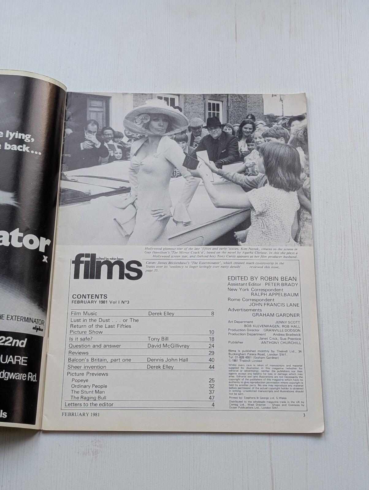 Films Vol. 1 No. 3 February 1981 - The Exterminator