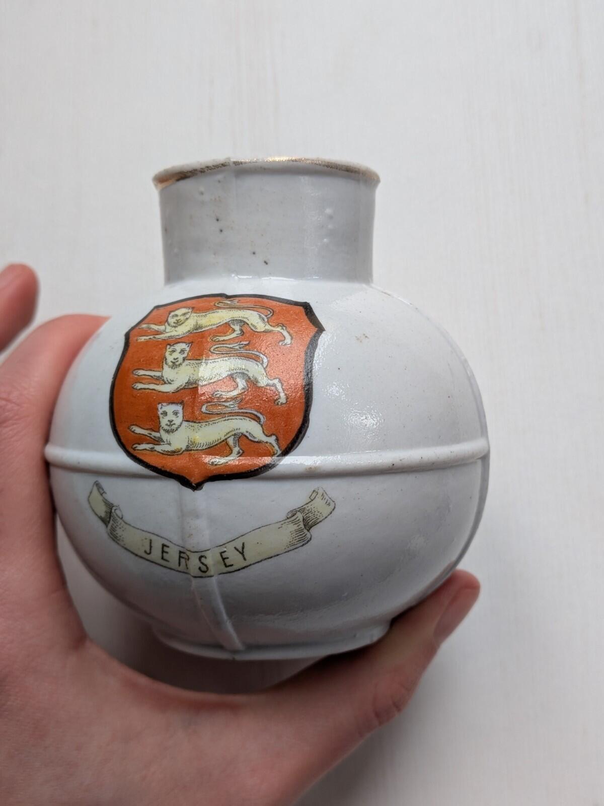 Vintage Ceramic Small Milk Jug With Jersey Crest - Made in Germany