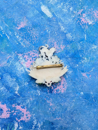 Vintage Nurburgring Germany Cat/Crest Pin Badge/Brooch
