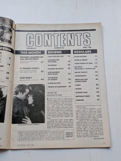 Photoplay Vol. 39 No. 6 June 1988, Kim Basinger/Hellraiser II/Tom Selleck + More