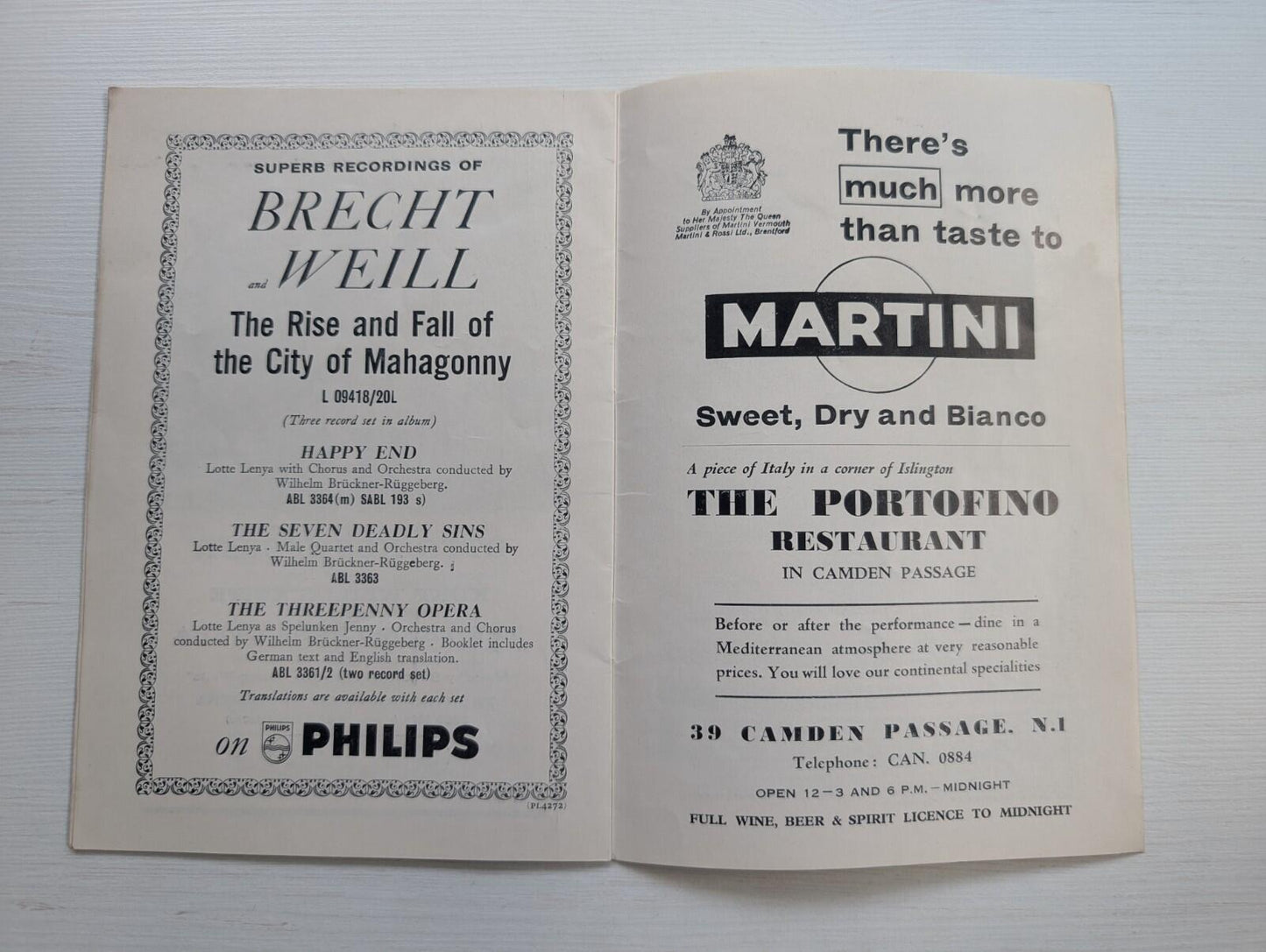 Sadler's Wells Theatre - Sadler's Wells Opera Programme 1963