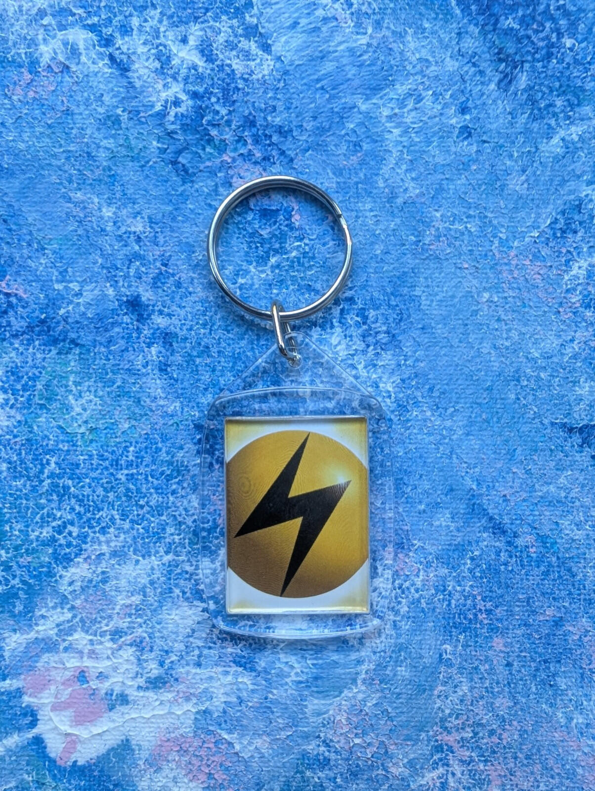 Hand-Crafted Pikachu Keyring #2 - Made From Recycled Pokemon Cards