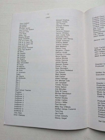 Mr Holland's Opus 1995 Richard Dreyfuss Movie Press Kit Synopsis/Cast List