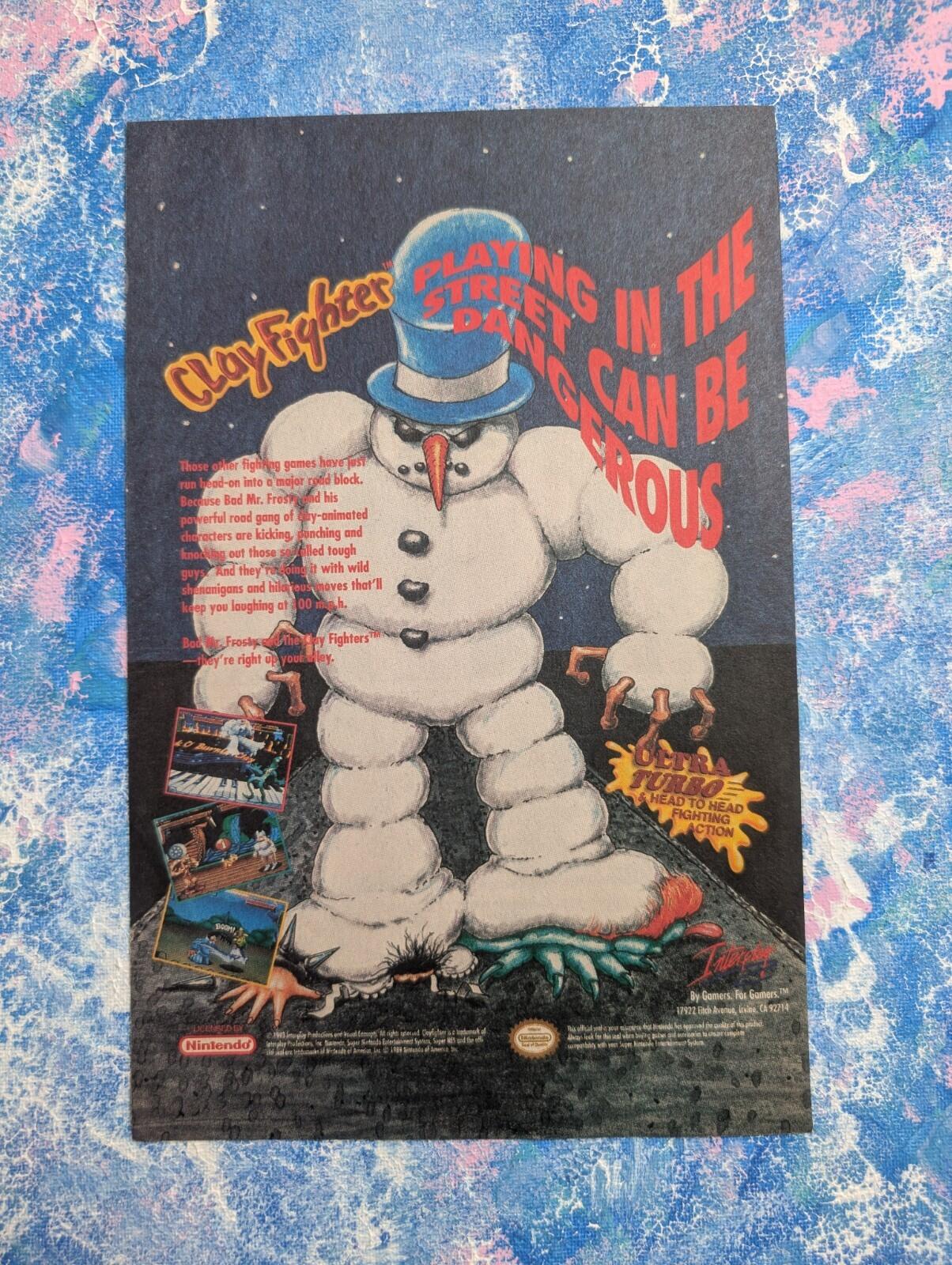 Clayfighters Nintendo Super NES 1993 Advertisement - See Details