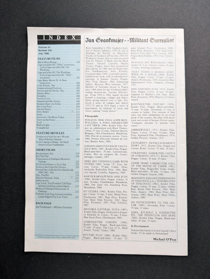 Monthly Film Bulletin Vol. 53 No. 630 July 1986 - Kim Basinger Cover