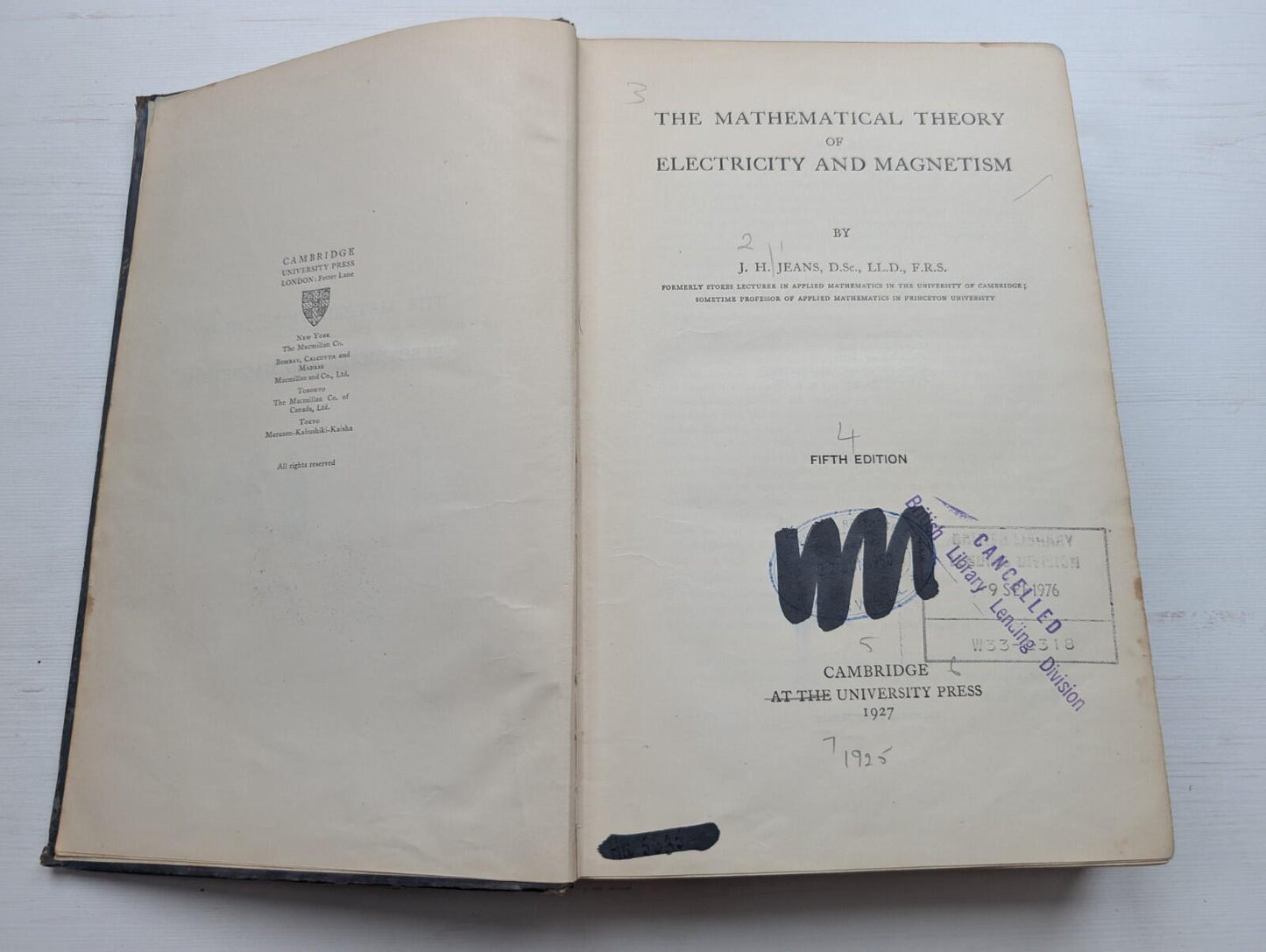 The Mathematical Theory of Electricity and Magnetism by J.H. Jeans - 1927