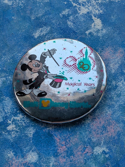 Vintage Walt Disney World "20 Magical Years" Rare Mickey Mouse Badge